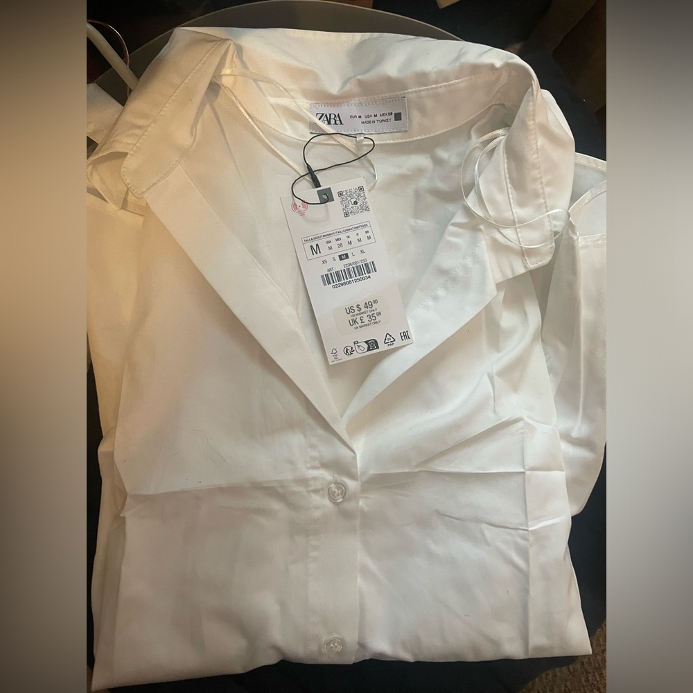 Brand new with tags Zara white button down top
